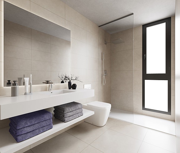 Penhouse-leilighet med 41m2 terrasse. Felles basseng, gym og coworking