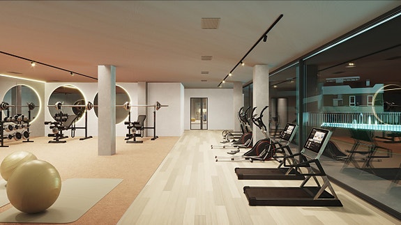 Penhouse-leilighet med 41m2 terrasse. Felles basseng, gym og coworking