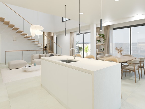 Strøken moderne villa med  stor underetasje, takterrasse og mulighet for ekstra rom og privat basseng