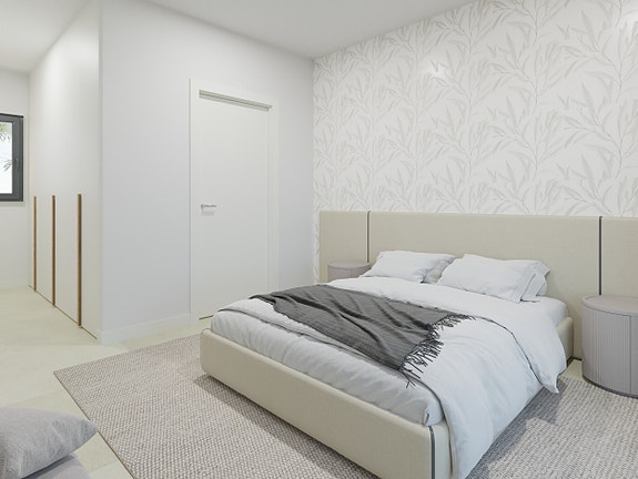 Strøken moderne villa med  stor underetasje, takterrasse og mulighet for ekstra rom og privat basseng