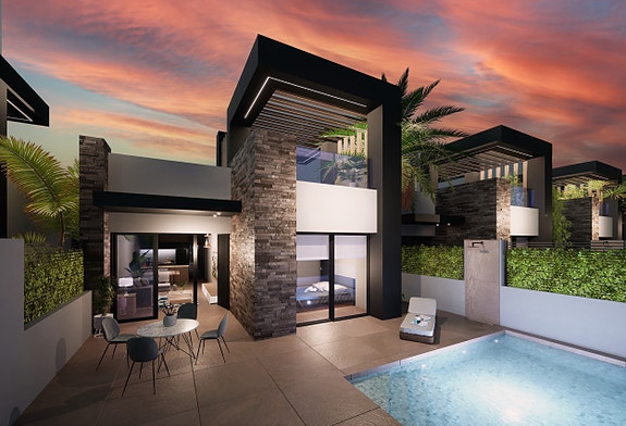 Ny lekker villa på et plan | Stor uteplass, takterrasse, 3 soverom og 2 bad