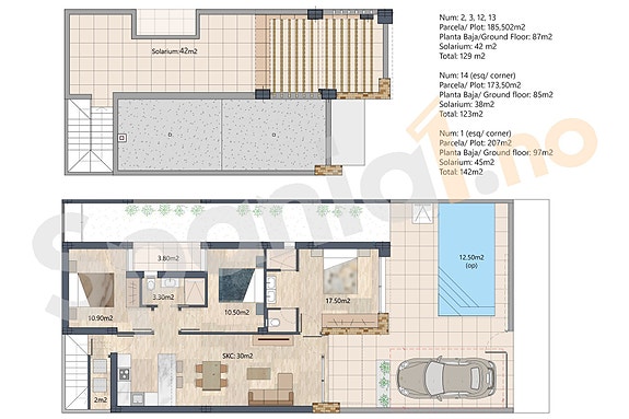 Ny lekker villa på et plan | Stor uteplass, takterrasse, 3 soverom og 2 bad