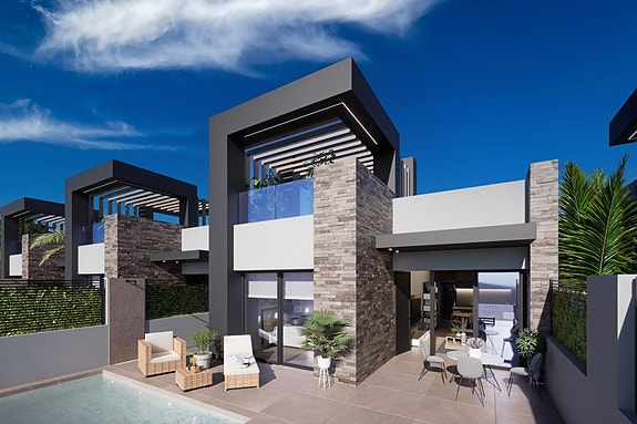 Ny lekker villa på et plan | Stor uteplass, takterrasse, 3 soverom og 2 bad