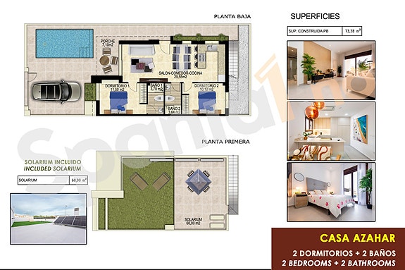 Nye eneboliger på ett plan med stor takterrasse og privat basseng - Vistabella Golf