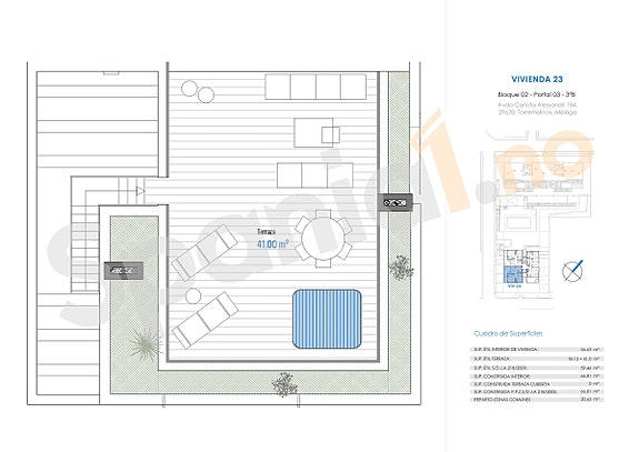 Penthouse med stor terrasse - Kun 3 minutter fra La Carihuela-stranden