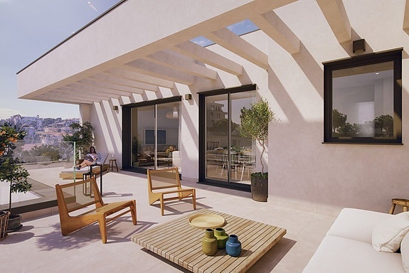 NYBYGG! Penthouse med takterrasse - Kun 3 minutter fra La Carihuela-stranden