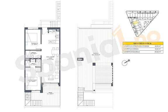 Innbydende toppleilighet med privat takterrasse - Felles basseng og gode fasiliteter