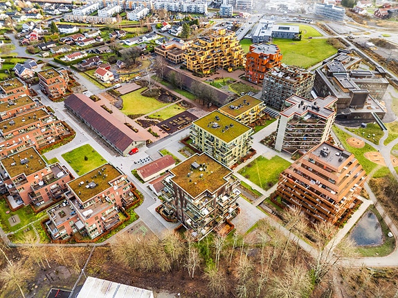 Magasinparken har unik arkitektur, varige materialer og flotte utearealer.
