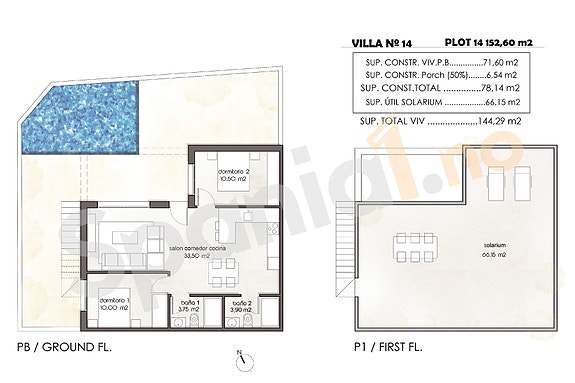 Lekker ett-plans villa med 76 m² takterrasse og romslig hage - Mulighet for basseng