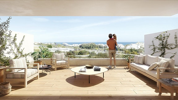 Penthouse med 3 soverom og stor takterrasse - Kort vei til stranden i Estepona