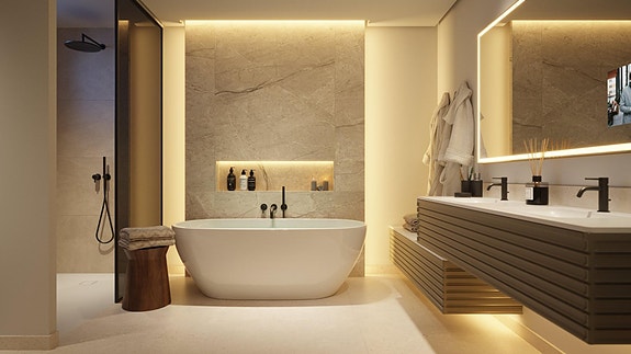 Eksklusiv leilighet med 3 soverom, solrik hage og stor terrasse på 165 m² - Privat basseng