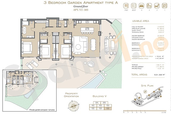 Eksklusiv leilighet med 3 soverom, solrik hage og stor terrasse på 165 m² - Privat basseng