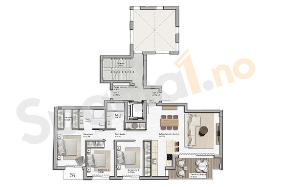 Nybygg - Moderne leilighet med 3 soverom og felles takterrasse - Kort vei til strand, butikker og servicetilbud