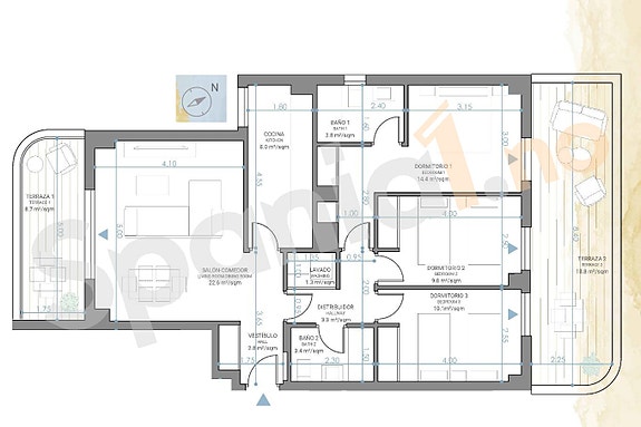 Moderne 3-soveroms leilighet med terrasse og resortfasiliteter i Mijas