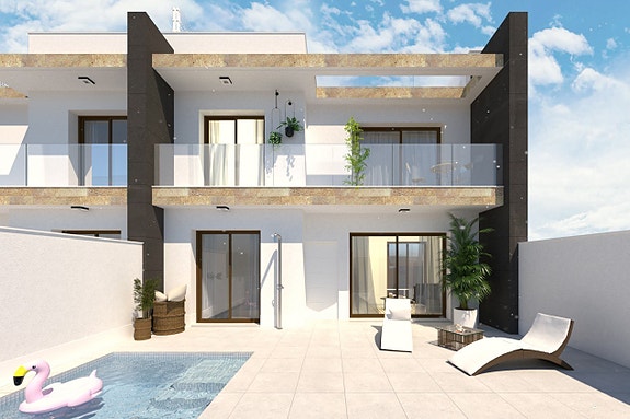 Nøkkelferdig! Rekkehus med 3 soverom og 2 bad | Uteplass med eget privat basseng | Takterrasse | Møblert!