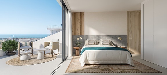 Havutsikt! Penthouse med 3 soverom og 2 bad | Gangavstand til strand og båthavn