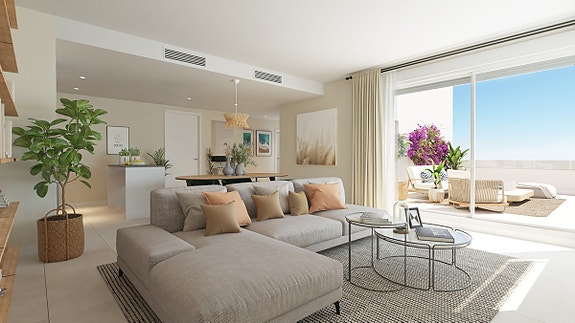 Ny leilighet med stor terrasse og hage - 3 soverom og 2 bad -  Attraktiv beliggenhet nær sjø