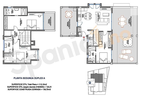 Duplex penthouse med 3 soverom og sjøutsikt   kun 350 meter fra stranden i Benalmádena