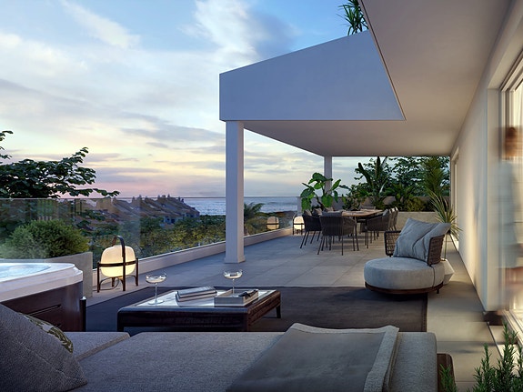 Duplex penthouse med 3 soverom og sjøutsikt   kun 350 meter fra stranden i Benalmádena