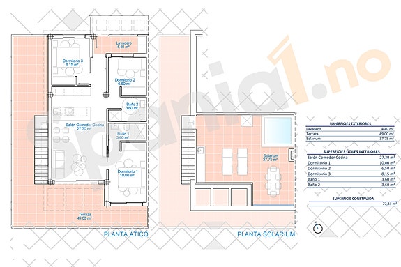 Penthouse med 3 soverom og stor takterrasse | Flotte fellesområder | Parkering og bod