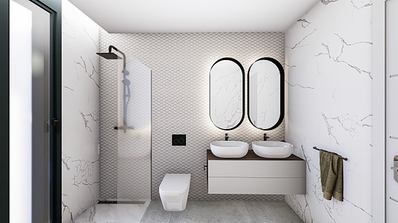 Eksklusive rekkehus med privat basseng og takterrasse | Romslig planløsning - 3 soverom og 3 bad