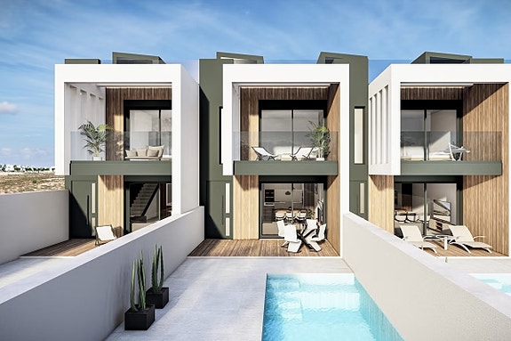 Eksklusive rekkehus med privat basseng og takterrasse | Romslig planløsning - 3 soverom og 3 bad