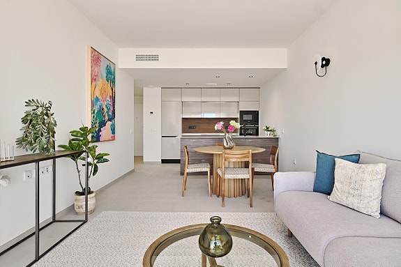 Nøkkelferdig og møblert - Havutsikt og kun 250m fra havet - Nydelig penthouse med stor takterrasse - Flott fellesområde