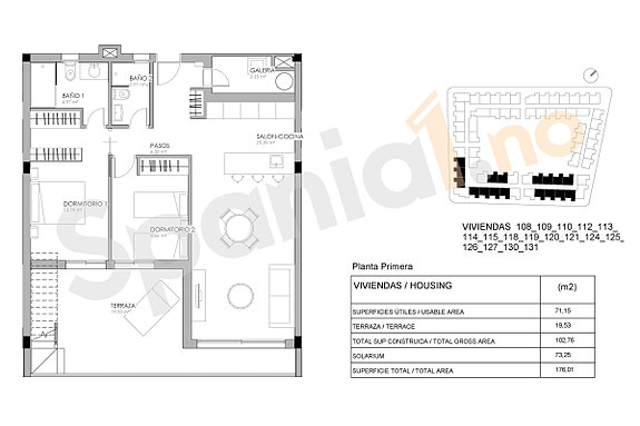 Nøkkelferdig og møblert - Havutsikt og kun 250m fra havet - Nydelig penthouse med stor takterrasse - Flott fellesområde