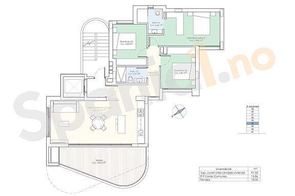 Ny 3-soveroms leilighet med terrasse - Fellesbasseng og god beliggenhet