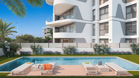 Nydelig penthouse med 3 soverom - Stor terrasse og takterrasse i Guardamar - Attraktivt anlegg med basseng