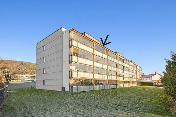 Boligen ligger i toppetasjen