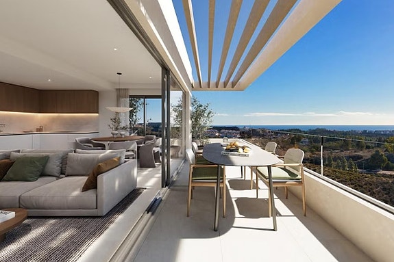 Panoramautsikt over Middelhavet - Moderne leiligheter i Mijas med unik beliggenhet