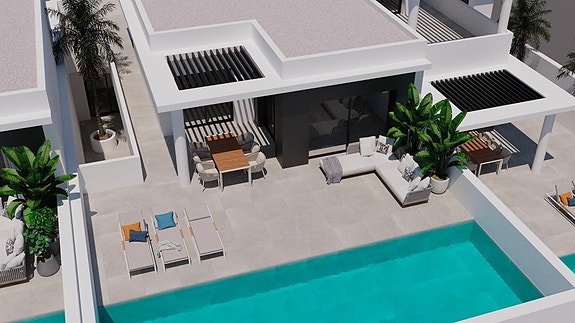 Romslig villa med privat basseng og mulighet for 5 soverom - Nær golf og strand