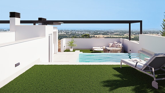 Svært eksklusiv leilighet med 3 soverom | Terrasse på 86 m2 med privat basseng