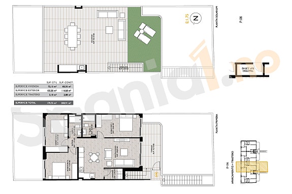 Eksklusiv toppleilighet med 3 soverom og stor takterrasse, utekjøkken og felles basseng - Nær strand og sentrum