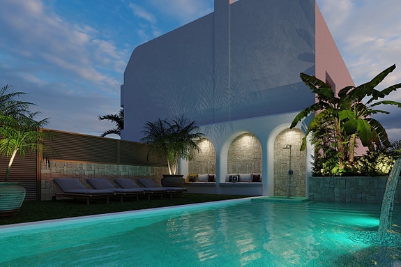 Eksklusiv toppleilighet med 3 soverom og stor takterrasse, utekjøkken og felles basseng - Nær strand og sentrum