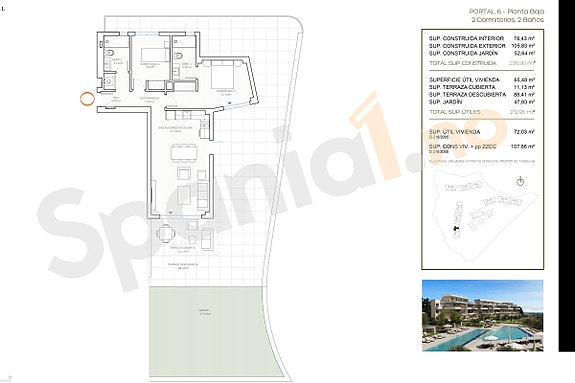 Leilighet med stor terrasse og sjøutsikt - Omgitt av natur, golf og turstier