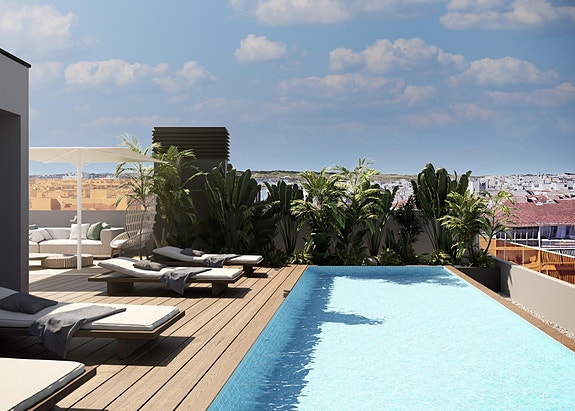 Penthouse med 3 soverom og privat takterrasse - 250 m til Playa del Cura