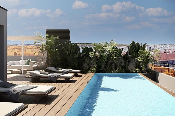 Penthouse med 3 soverom og privat takterrasse - 250 m til Playa del Cura