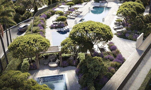 Nyhet! Leilighet med terrasse og hage - Resortfasiliteter og sjøutsikt