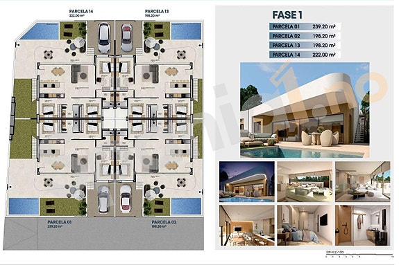 Ny villa på ett plan med privat basseng - 3 soverom, hage og mulighet for takterrasse