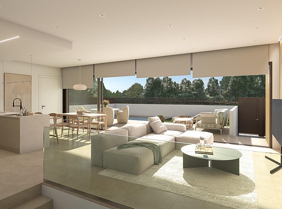 Ny villa på ett plan med privat basseng - 3 soverom, hage og mulighet for takterrasse