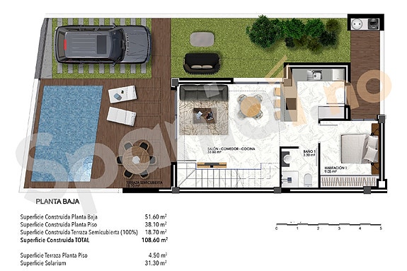 Plantegning hovedplan og terrasse/hage