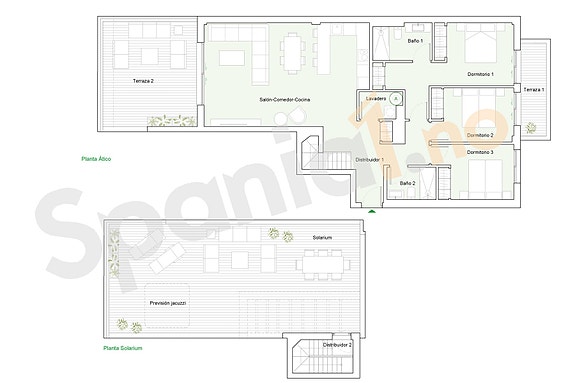 Plantegning penthouse med takterrasse