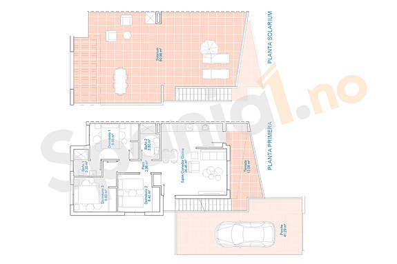 Plantegning toppleilighet med 3 soverom