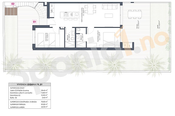 Hjørne-leilighet | Stor terrasse og hage | Flott fellesområde | Parkering
