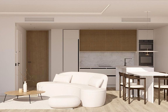 Penthouse med nydelig havutsikt | 300 meter fra stranden | 3 soverom og 2 bad | Terrasse og hage