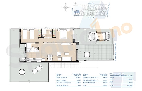 Hjørne-leilighet med stor hage | Kun 200 m til strand | Fellesområde med basseng