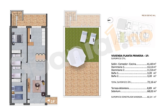 Nyhet! Toppleilighet egen takterrasse | Nydelig fellesområde | 2 soverom og 2 bad
