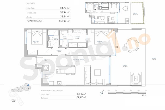 Eksklusiv leilighet med 2 soverom og 2 bad  | Stor terrasse og nydelige fellesområder